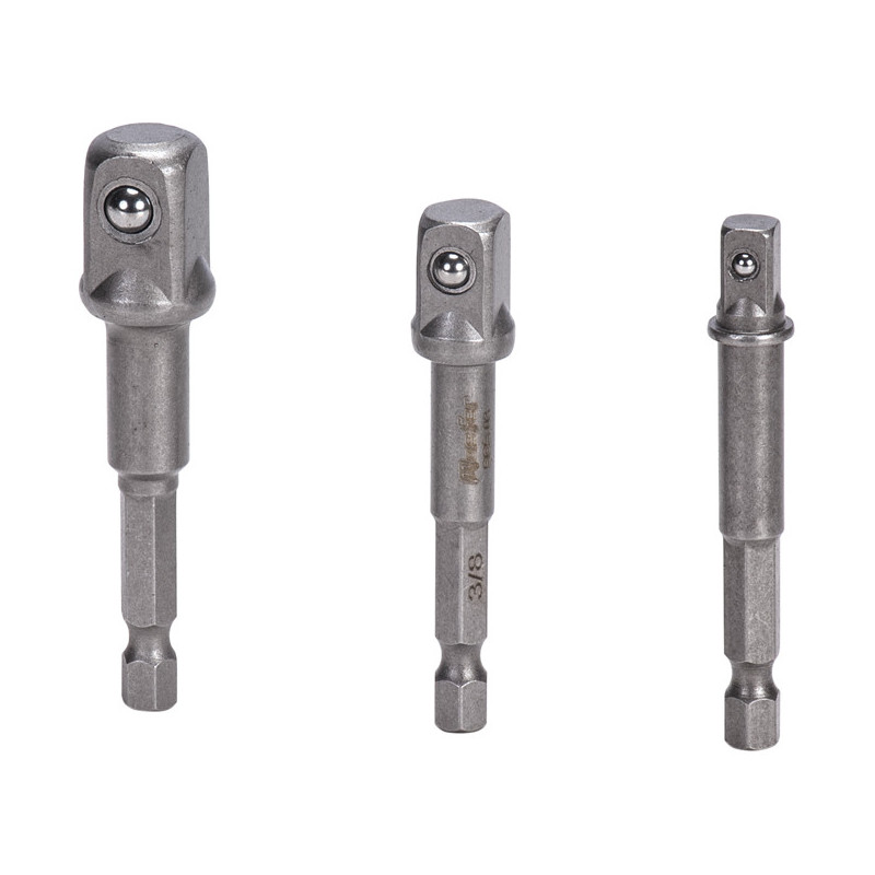 Jogo adaptador sextavado SCS-03 1/4+3/8+1/2" para chaves caixa (3pçs)