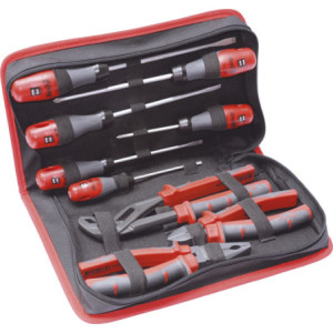 Jogo alicates Cr-V & chaves fenda Ph MC-41 (9pçs)