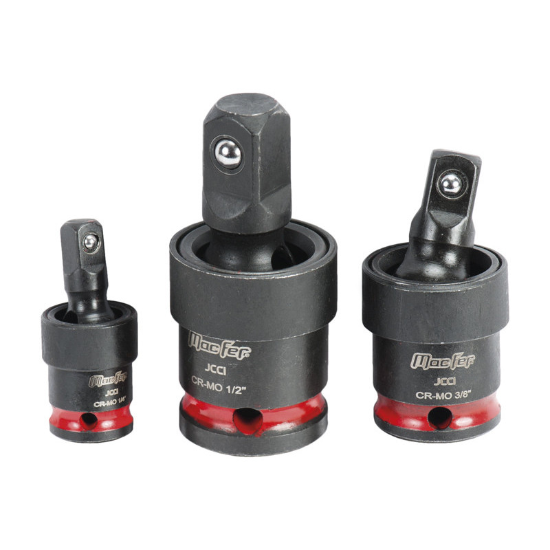 Jogo cardans caixa Cr-Mo impacto JCCI 1/4"+3/8"+ 1/2" (3pçs)