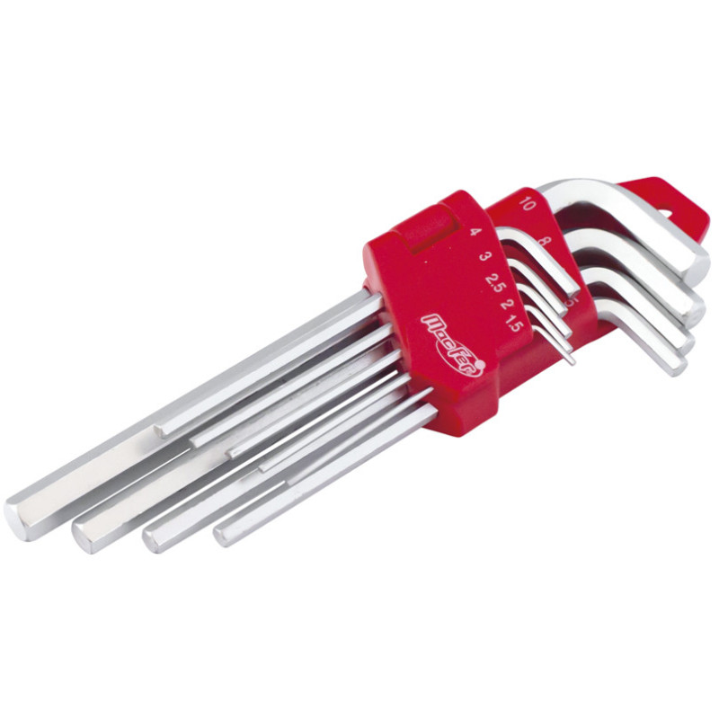 Jogo chaves "L" sextavado interior longa  WLHR-146L 1.5~10mm (9pçs)