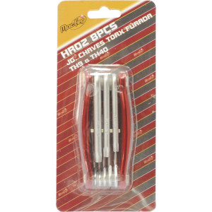 Jogo chaves "L" torx furada  HR-02 TH9~TH40 (8pçs)