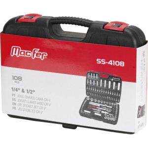 Jogo chaves caixa Cr-V SS-4108 1/4" 1/2" (108pçs)