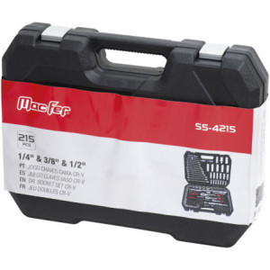 Jogo chaves caixa Cr-V SS-4215 1/4" 3/8" 1/2" (215pçs)