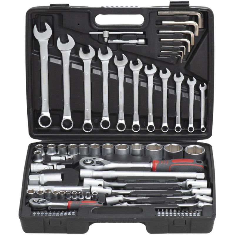 Jogo chaves caixa Cr-V TK-4077 1/4" 1/2" (77pçs)