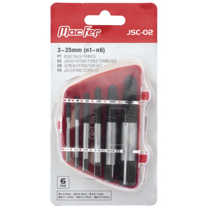 Jogo saca pernos JSC-01 3~19mm (n1~n5) (5pçs)