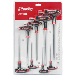Jogo chaves "T" torx furada JTT-08 TH10~TH50 (8pçs)