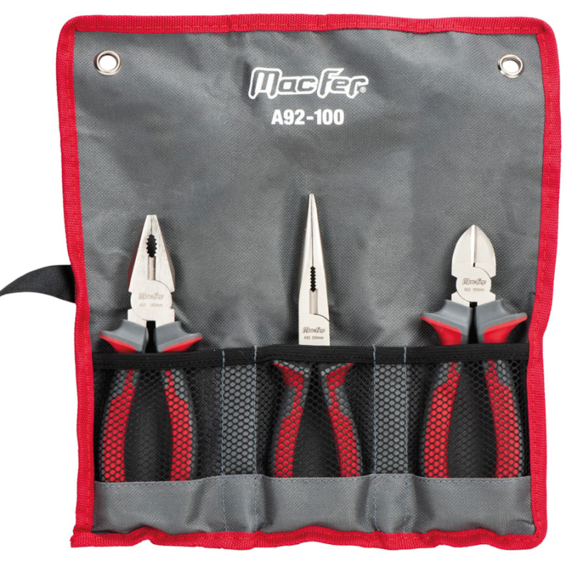 Jogo alicates aço carbono A92-100 (3pçs)