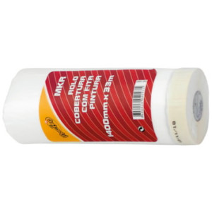 Rolo Cobertura Plástica com Fita Pintura MKR 1800mm 33m