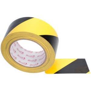 Fita Pavimento PVC PLT-01 50mm 30m Preta/ Amarela