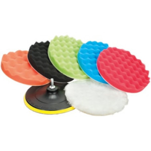 Jogo Esponjas Polimento com Velcro Ondulada JEPO-07 180mm (7pçs)