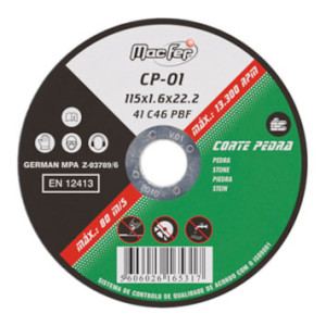 Disco Abrasivo Corte Pedra CP 115x1.6x22.23mm