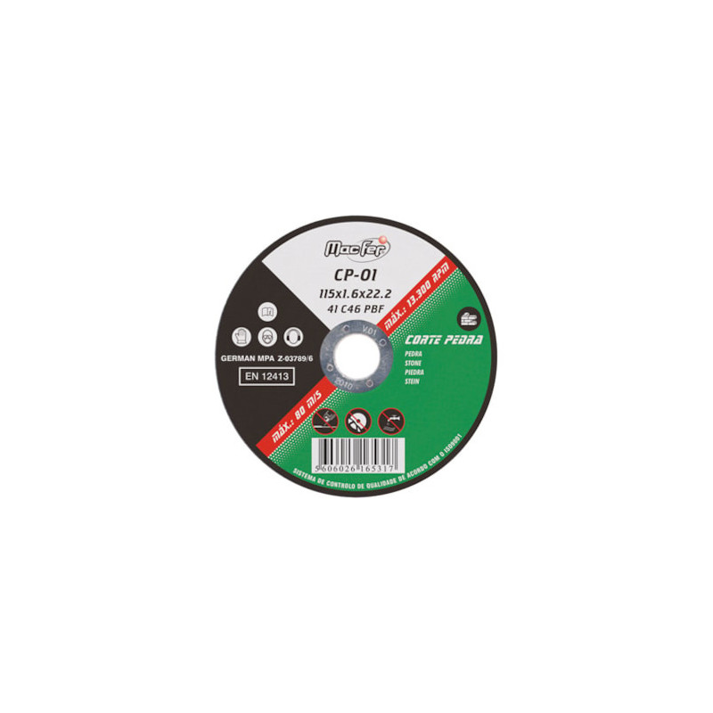 Disco Abrasivo Corte Pedra CP 115x1.6x22.23mm