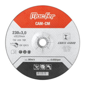 Disco Abrasivo Corte Ferro CAM-CM 125x3.0x22.23mm