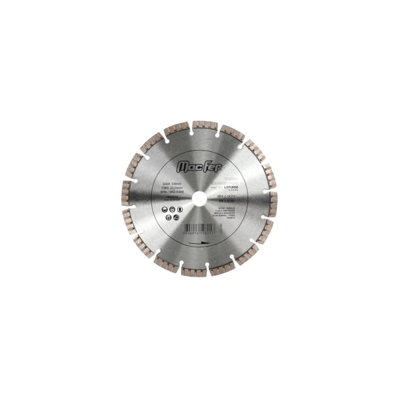 Disco Diamantado Turbo Segmentado Laser LDT202 230mm