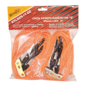Cinta amarração com fivela gancho "S" RTLS 1t 25mm 2m