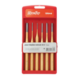 Jogo punções cavilha Cr-V 12644 (6pçs)