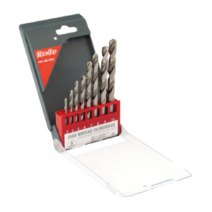 Jogo brocas cilíndricas HSS-M2-008 3~10mm (8pçs)