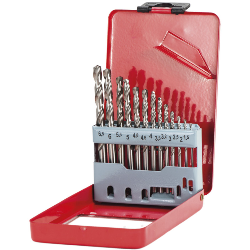 Jogo brocas cilíndricas HSS-M2-013 1.5~6.5mm (13pçs)