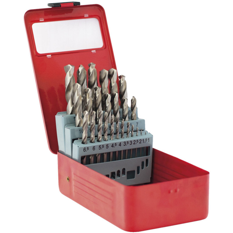 Jogo brocas cilíndricas HSS-M2-019 1~10mm (19pçs)