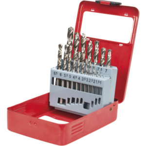 Jogo brocas cilíndricas HSS-M2-019 1~10mm (19pçs)