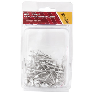 Caixa stock rebites alumínio AAR 2.4~4.8mm (100pçs)