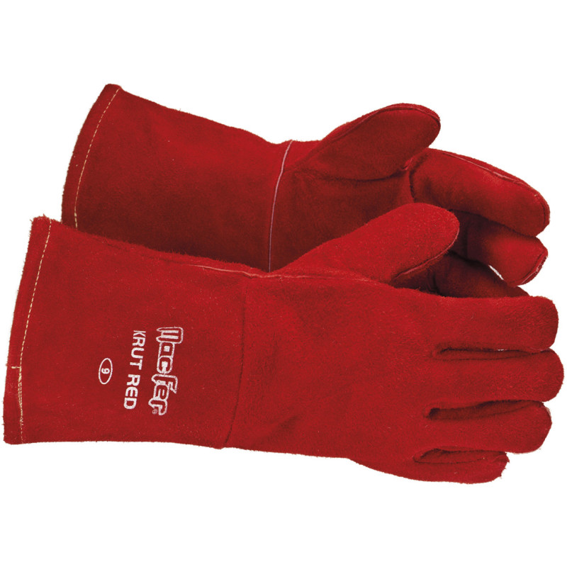 Luva proteção pele para soldador Krut RED 9" 35cm