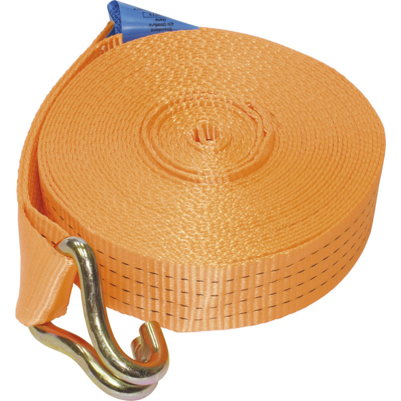 Cinta amarração sem roquete gancho "J" SS-SRD011-H 5t 50mm 12m