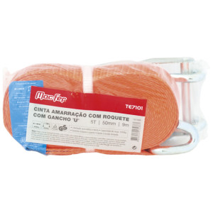 Cinta amarração com roquete gancho "U" SS-SRD011-H 5t 50mm 12m