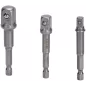 Jogo adaptador sextavado SCS-03 1/4+3/8+1/2" para chaves caixa (3pçs)