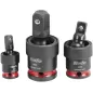 Jogo cardans caixa Cr-Mo impacto JCCI 1/4"+3/8"+ 1/2" (3pçs)