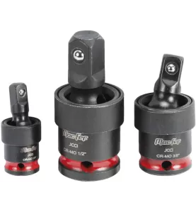 Jogo cardans caixa Cr-Mo impacto JCCI 1/4"+3/8"+ 1/2" (3pçs)