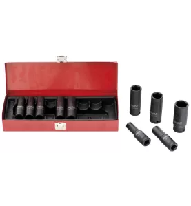 Jogo chaves caixa Cr-Mo impacto DS10I 1/2" 78mm (10pçs) 10~24mm