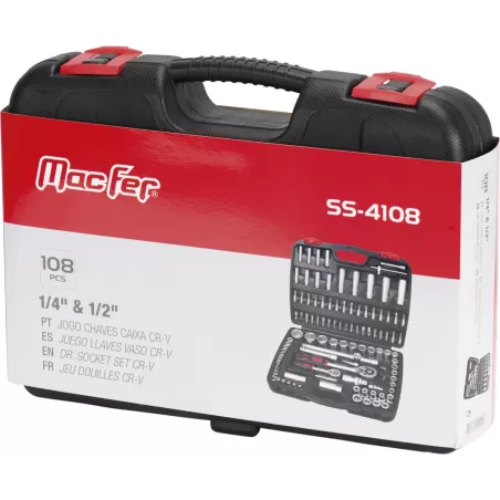 Jogo chaves caixa Cr-V SS-4108 1/4" 1/2" (108pçs)