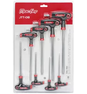 Jogo chaves "T" torx furada JTT-08 TH10~TH50 (8pçs)