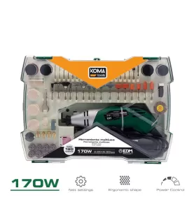 Multiferramenta rotativa 170w, 190 acessórios, con cabo 2 m