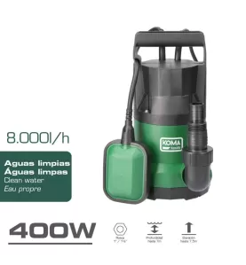 Bomba de drenagem de água limpa 400 w