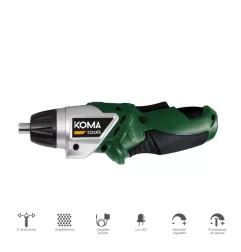 Aparafusadora recarregável, 3,6 v com carregador, 54 pontas + porta-pontas