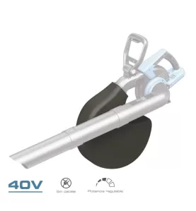 Soprador/aspirador/triturador brushless 40v sem baterias nem carregador