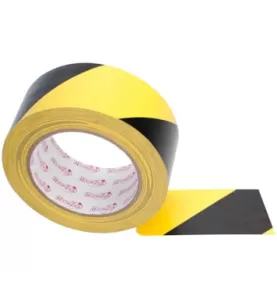 Fita Pavimento PVC PLT-01 50mm 30m Preta/ Amarela