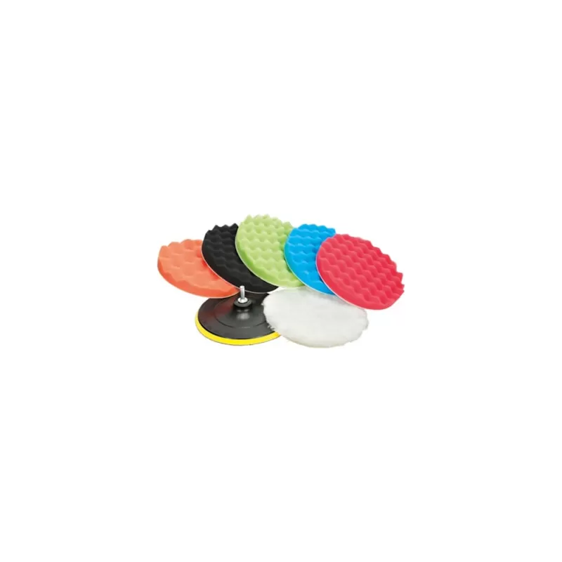 Jogo Esponjas Polimento com Velcro Ondulada JEPO-07 180mm (7pçs)
