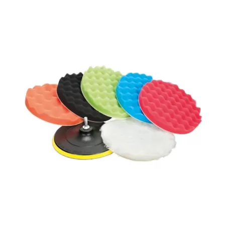 Jogo Esponjas Polimento com Velcro Ondulada JEPO-07 180mm (7pçs)