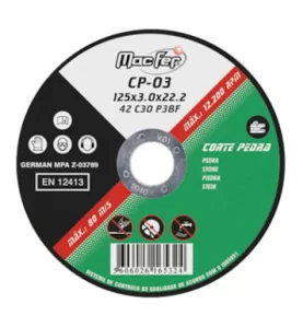 Disco Abrasivo Corte Pedra CP3 125x3.0x22.23mm