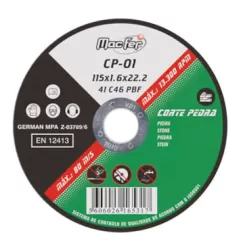 Disco Abrasivo Corte Pedra CP 115x1.6x22.23mm