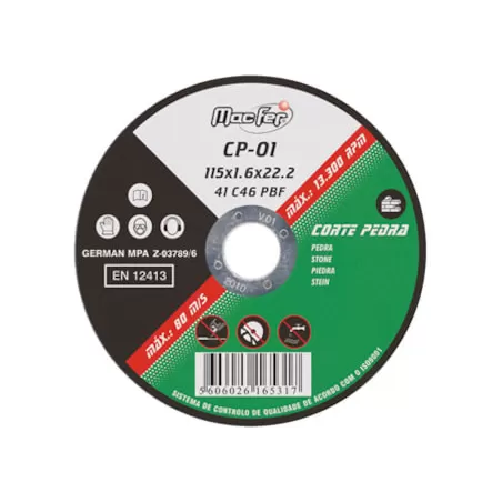 Disco Abrasivo Corte Pedra CP 115x1.6x22.23mm