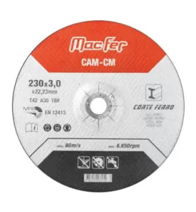 Disco Abrasivo Corte Ferro CAM-CM 115x3.0x22.23mm