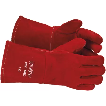 Luva proteção pele para soldador Krut RED 10" 35cm